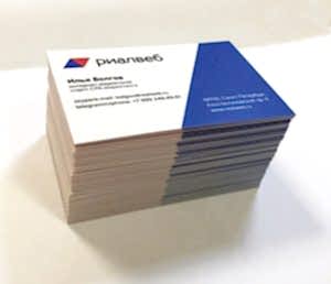 Печать двусторонних евро визиток в Астана